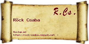 Röck Csaba névjegykártya